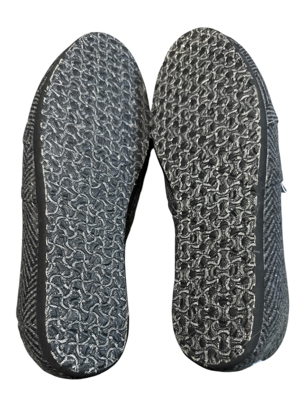 Toms Women’s Gray Herringbone Slip-On Flats with Yellow Lining - Picture 4 of 5